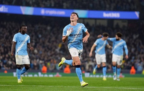 4-1！哈兰德5连斩，欧冠历史第一人，福登双响抢戏，曼城主场大胜